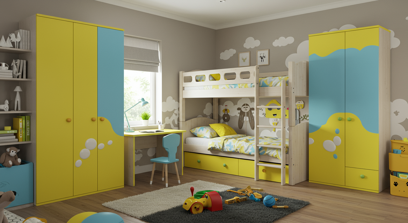 Colorful kids room furniture