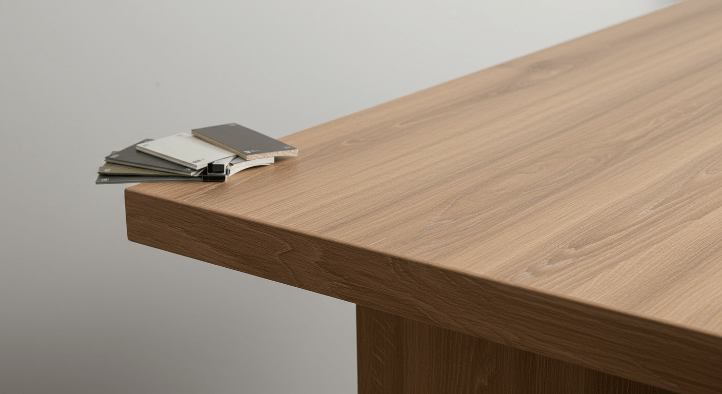 Melamine coated surface detail