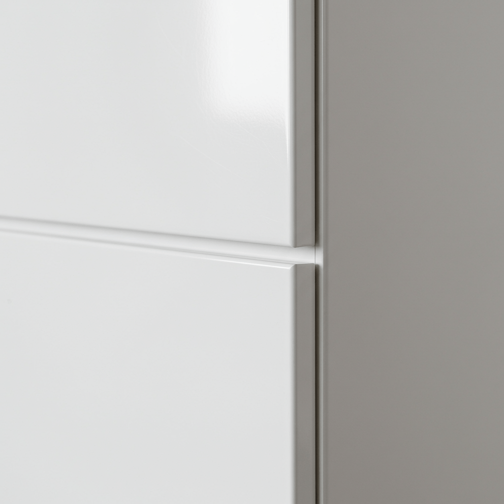 White Lacquered Cabinet Edge Detail